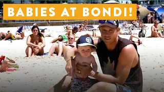 Babies at Bondi, Lifeguards show off their most prized possession!