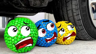 Crushing Crunchy & Soft Things by Car! - EXPERIMENT: Car vs M&M's, Corn, Pineapple | Woa Doodland