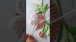 Very gorgeous flower design with safety pins|hand embroidery shorts video #Shorts