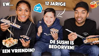 ALBERT HEIJN SUSHI TESTEN MET EEN 12-JARIGE... 🤣🍣 DIT LIEP ANDERS DAN GEDACHT.... 😭🍟 | Met Amir