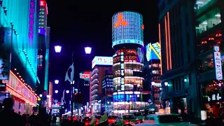 1970年代の東京 [60fps HD] 夜の銀座 (1972年) / 雨の新橋 (1975年頃)