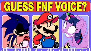 FNF Guess Character by Their VOICE / Sonic, Mario, Twiligh Sparkle, Banban, Mommy Long Legs, Jerry