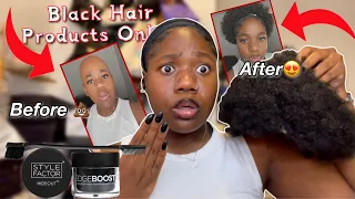 Doing my Nappy hair Only using BLACK hair Products! + giveaway winners