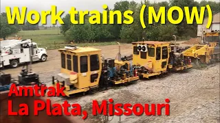 [ USA Station ] Lots of working trains at Amtrak La Plata Missouri Station