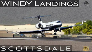 WINDY arrivals at Scottsdale (4K) | Plane Spotting | [KSDLSCF]