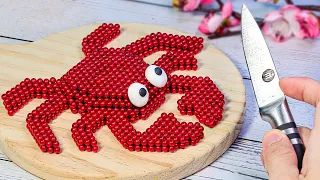 Spicy Seafood HOT POT !! COOKING & EATING with Magnetic balls : Magnet Stop Motion Cooking ASMR