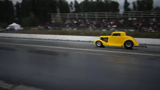 Twin Turbo 34 Ford Coupe Street Legit Racer eeks out the victory over turbo LS Powered Nova
