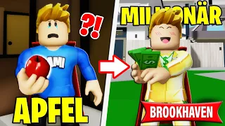 Von APFEL TAUSCHEN zum MILLIONÄR in BROOKHAVEN! (Roblox Brookhaven 🏡RP | Story Deutsch)