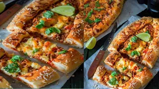 Turkish pide pizza || Traditional Turkish pide || Turkish pizza recipe (Fatayer)