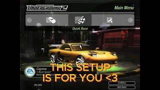 NFSU2 Drag Orange rx7 bayview bridge 19.11 + Dyno Setup! (2024)