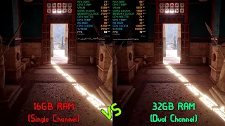 Assassin's Creed Odyssey | 16GB Single vs 32GB Dual Channel RAM | Ultra High Settings | 1080p