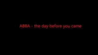 ABBA - the day before you came lyrics