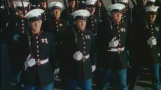 U.S. Marines on Parade in Dress Blues