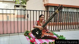 Nazar Ke Samne Jigar Ke Paas | Aashiqui | Sitar Cover | Monika Paurana