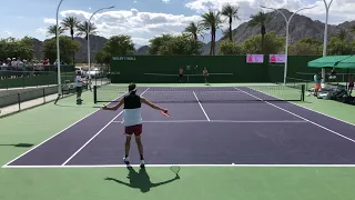 Taylor Fritz & Alexander Zverev - Court Level Practice [IW 3.10.22]