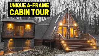 UNIQUE LUXURY MODERN A-FRAME CABIN w/ 3 Fireplaces & Movie Projector!