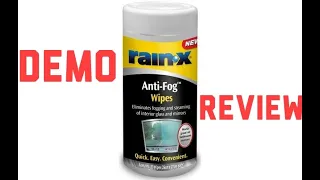 Rain X Anti Fog Wipes Demonstration Test and Review