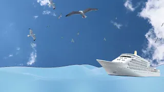 Футаж 🚢 Ах! Белый пароход 🌊 Background sea cartoon