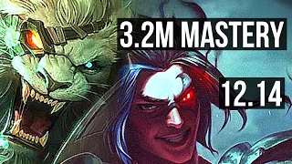 RENGAR vs KAYN (JNG) | 3.2M mastery, 8 solo kills, Rank 6 Rengar, Legendary | TR Challenger | 12.14