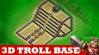 Clash Of Clans | INCREDIBLE 3D TROLL BASE! A MUST WATCH! | "THE KINGS THRONE"