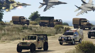 The Fighter Jets Attack on Military Truck Convoy | GTA 5