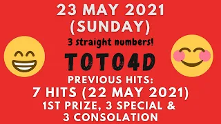 Foddy Nujum Prediction for Sports Toto 4D - 23 May 2021 (Sunday)