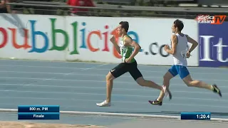 Finale 800 metri - Campionato Italiano Promesse 2019 - Simone Barontini vince con 1.47.90