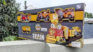 Unboxing! Battery Operated Engineering Smoke Train Toy Play with Abbie