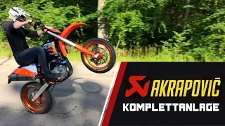 SD // Part 12 - AKRAPOVIC titan exhaust system // KTM 530 EXC SUPERMOTO BUILD