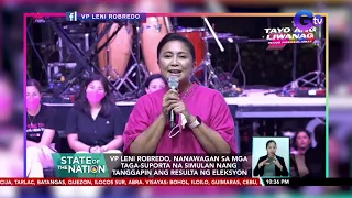 VP Leni Robredo, nanawagan sa mga taga-suporta na simulan nang tanggapin ang resulta ng... | SONA