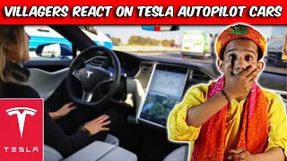 Villagers React On Tesla Autopilot Cars ! Tribal People React On Tesla Electric Cars