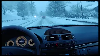 POV Short Winter Drive Mercedes Benz E Class W211 / 2.2 CDI / 150 Hp