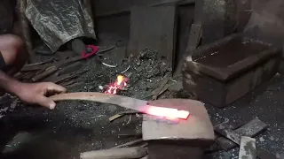 Knife Making - Making a Super Sharp Kurbani Knife From Rusted Leaf Spring-4