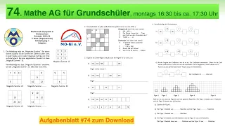 #74 | Mathe AG Grundschüler | Mathe Olympiade 2023 / 2024 | 2. Stufe | Klasse 3