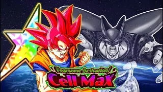 100% PHY SUPER SAIYAN GOD GOKU VS FEARSOME ACTIVATION! CELL MAX EVENT: DBZ DOKKAN BATTLE