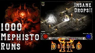 1000 Mephisto runs with a Twist!!  Insane RNG - Diablo 2