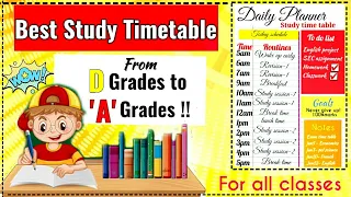 BEST STUDY TIMETABLE TO GET HIGHEST MARKS IN EXAMS || Self study plan | TOPPERS STUDY PLAN FOR EXAMS