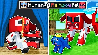 From HUMAN to RAINBOW PET in Minecraft!