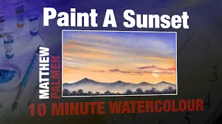 How To Paint A Sunset - 10 Minute Watercolour Lesson