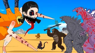 Evolution Of Godzilla, Shin Godzilla - Kong Vs Boss Doll Playing Squid Game Animation | 어몽어스 오징어 게임