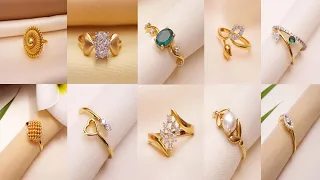 Latest Gold Ring Designs For Girls l Light Weight Gold Gemstone Rings Designs 2022 l New Gold Rings