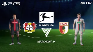 EA SPORT FC24 | PS5 | BUNDESLIGA | BAYER LEVERKUSEN VS AUGSBURG | MATCHDAY 34 | MNYK GAMES #40