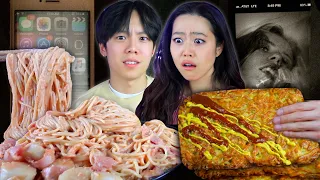 What He Found In Her Photo Album TERRIFIED Him - Pink Pasta & Giant Hashbrown Mukbang