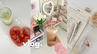 Pinterest IT girl 🍓🎀 desk makeover, 6am mornings, k-beauty haul, coquette cake, studying