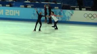 Tatiana Volosozhar and Maxim Trankov practice FD Sochi 2014 Winter Olympics (Olympic Games)