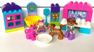 Маша и Доктор Плюшева лечат животных. Открываем Конструктор Logo Duplo. Doc McStuffins