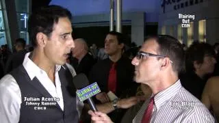Julian Acosta talk w Eric Blair about  playing Johnny Ramone @ the premiere of the CBGB movie
