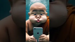 Funny moments of cute monk #f #cute  #shortsvideo #cutemonk  #cutebaby