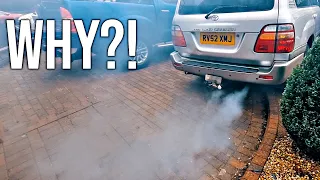 Why is the Land Cruiser smoking like this?