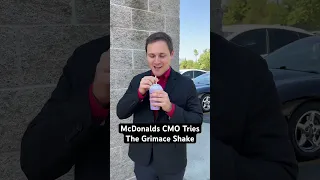 McDonalds CMO Tries The Grimace Shake